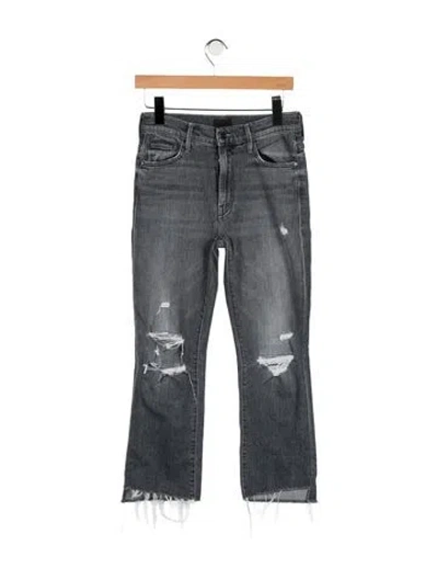 Pre-owned Mother High-rise Flared Jeans In Grey
