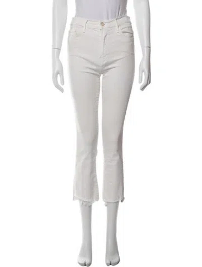 Pre-owned Mother High-rise Flared Jeans In Neutrals