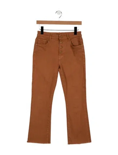 Pre-owned Mother High-rise Flared Jeans In Orange