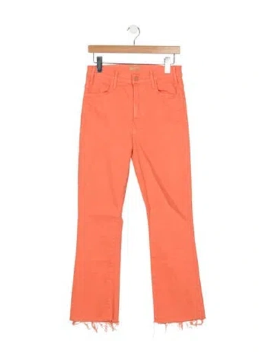 Pre-owned Mother High-rise Flared Jeans In Orange