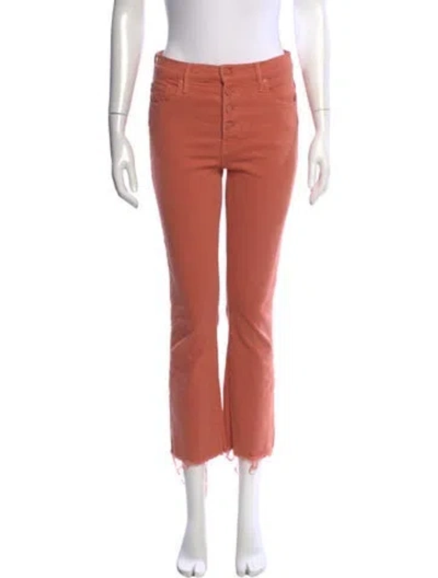 Pre-owned Mother High-rise Flared Jeans In Orange