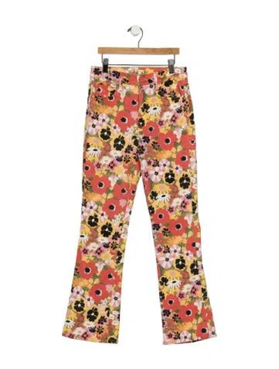 Pre-owned Mother High-rise Flared Jeans In Pink