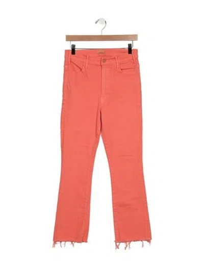Pre-owned Mother High-rise Flared Jeans In Pink