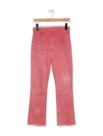 Pre-owned Mother High-rise Flared Jeans In Pink