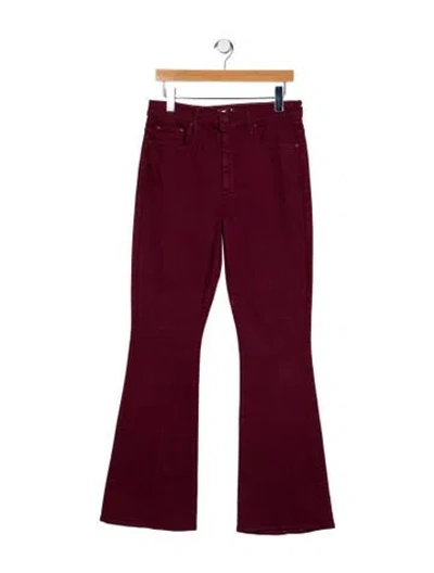 Pre-owned Mother High-rise Flared Jeans W/ Tags In Burgundy