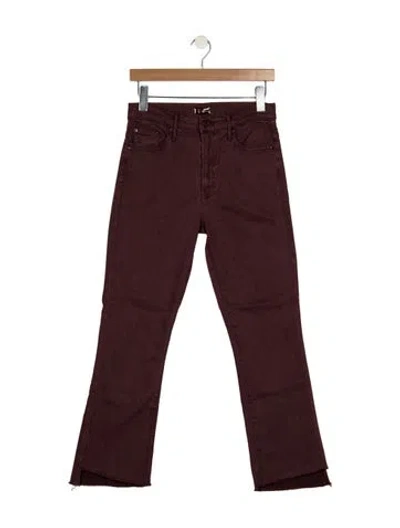 Pre-owned Mother High-rise Flared Jeans W/ Tags In Burgundy