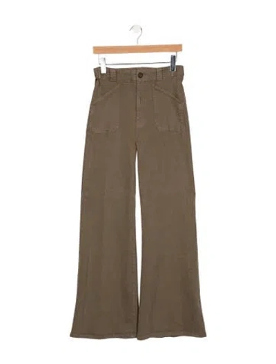 Pre-owned Mother High-rise Flared Jeans W/ Tags In Green