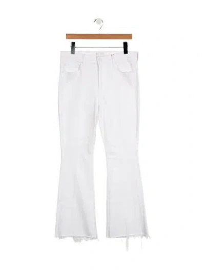 Pre-owned Mother High-rise Flared Jeans W/ Tags In White