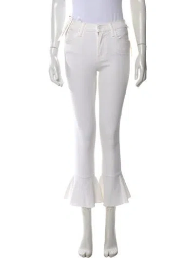 Pre-owned Mother High-rise Flared Jeans W/ Tags In White
