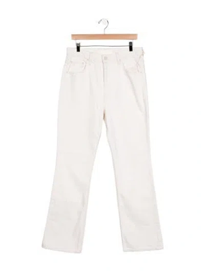 Pre-owned Mother High-rise Flared Jeans W/ Tags In White