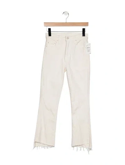 Pre-owned Mother High-rise Flared Jeans W/ Tags In White