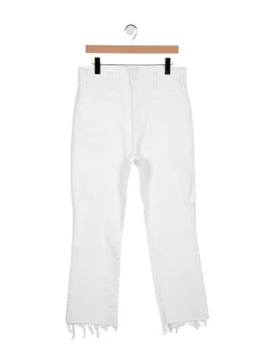 Pre-owned Mother High-rise Flared Jeans W/ Tags In White