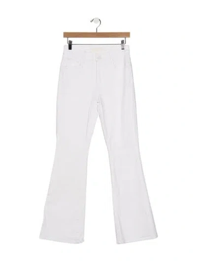 Pre-owned Mother High-rise Flared Jeans W/ Tags In White