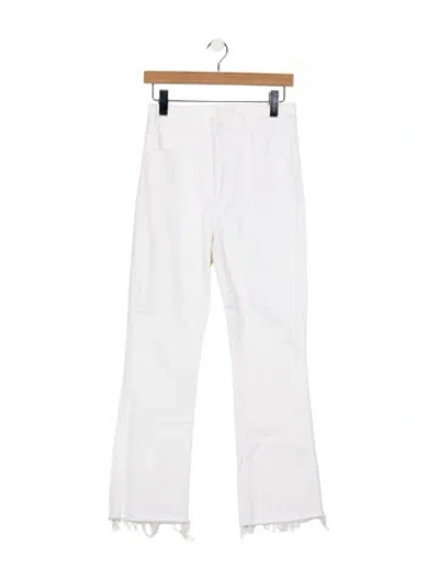 Pre-owned Mother High-rise Flared Jeans W/ Tags In White