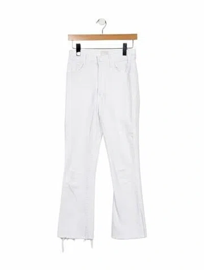 Pre-owned Mother High-rise Flared Jeans In White