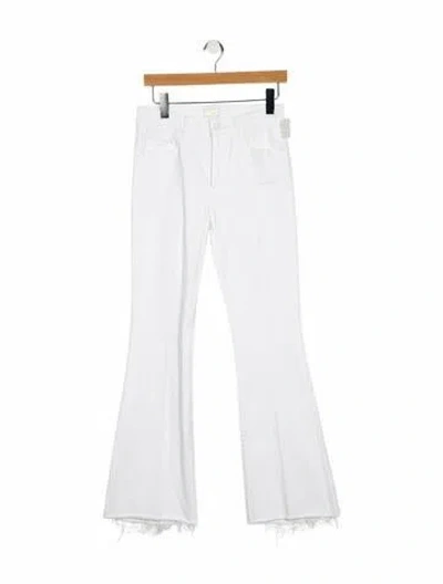 Pre-owned Mother High-rise Flared Jeans In White