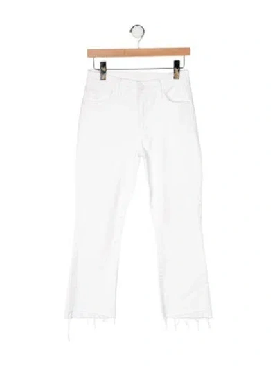 Pre-owned Mother High-rise Flared Jeans In White