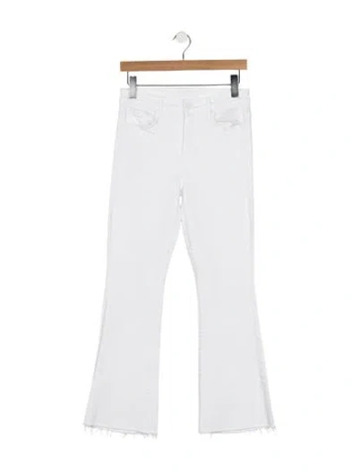 Pre-owned Mother High-rise Flared Jeans In White