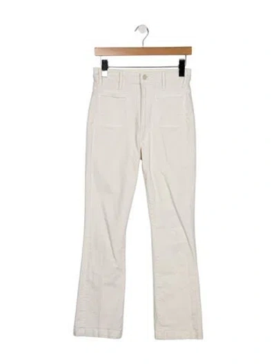 Pre-owned Mother High-rise Flared Jeans In White