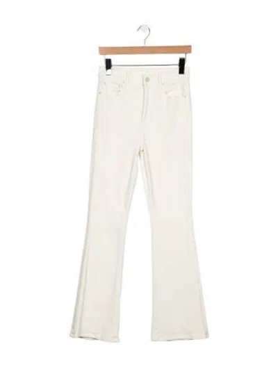 Pre-owned Mother High-rise Flared Jeans In White