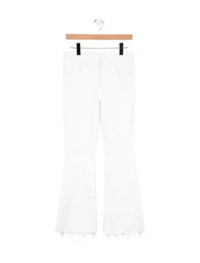 Pre-owned Mother High-rise Flared Jeans In White