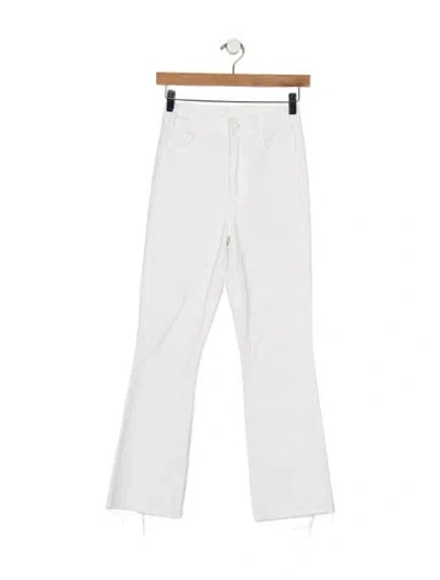 Pre-owned Mother High-rise Flared Jeans In White