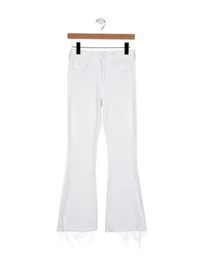 Pre-owned Mother High-rise Flared Jeans In White