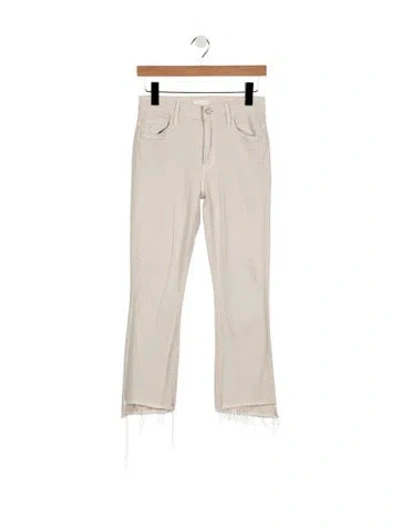Pre-owned Mother High-rise Flared Jeans In White