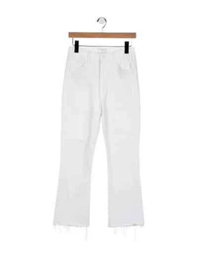 Pre-owned Mother High-rise Flared Jeans In White