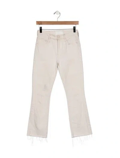 Pre-owned Mother High-rise Flared Jeans In White