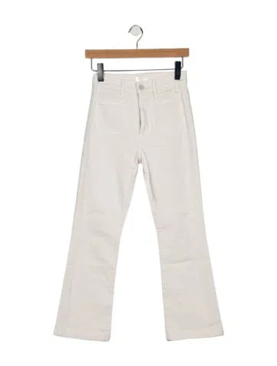 Pre-owned Mother High-rise Flared Jeans In White