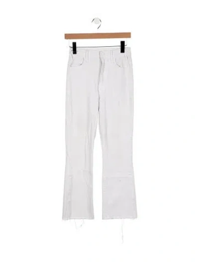 Pre-owned Mother High-rise Flared Jeans In White