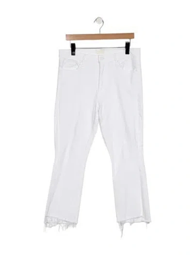 Pre-owned Mother High-rise Flared Jeans In White