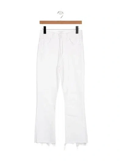 Pre-owned Mother High-rise Flared Jeans In White