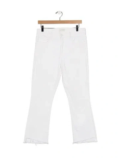 Pre-owned Mother High-rise Flared Jeans In White