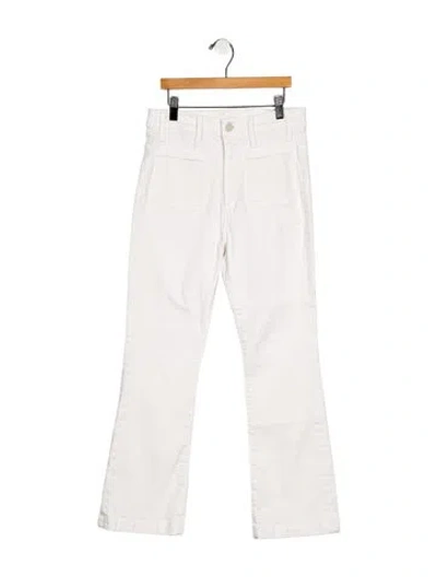 Pre-owned Mother High-rise Flared Jeans In White
