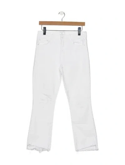 Pre-owned Mother High-rise Flared Jeans In White