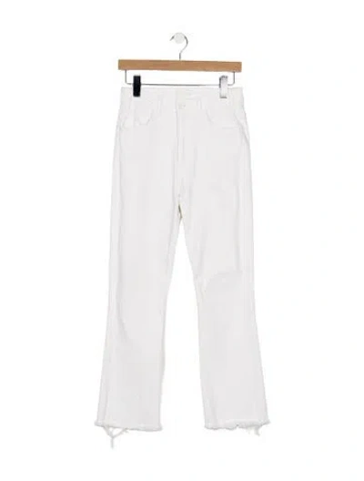 Pre-owned Mother High-rise Flared Jeans In White
