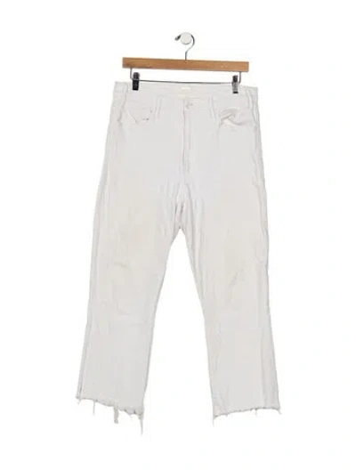 Pre-owned Mother High-rise Flared Jeans In White
