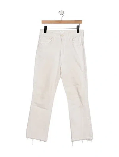 Pre-owned Mother High-rise Flared Jeans In White
