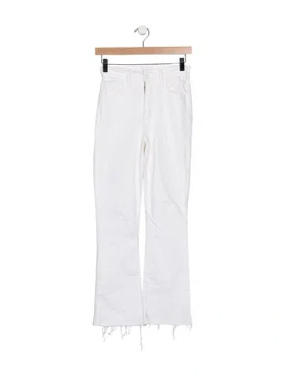 Pre-owned Mother High-rise Flared Jeans In White