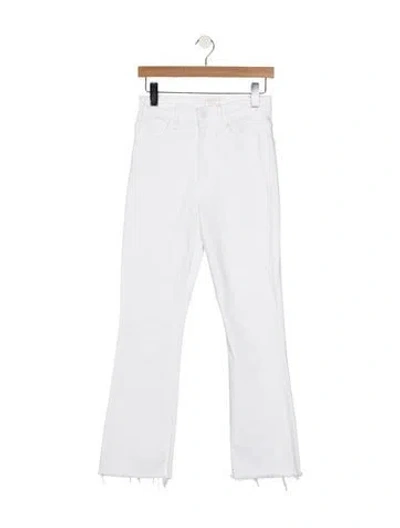 Pre-owned Mother High-rise Flared Jeans In White