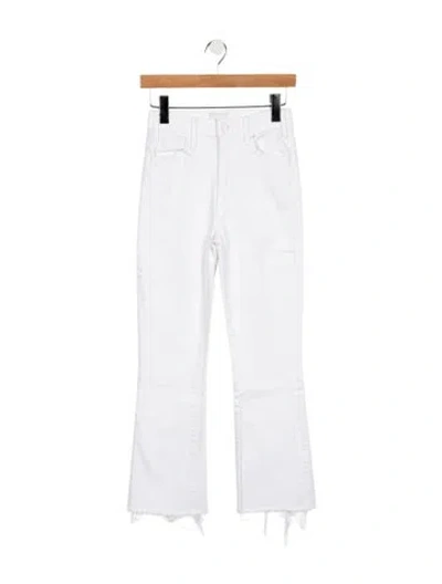 Pre-owned Mother High-rise Flared Jeans In White