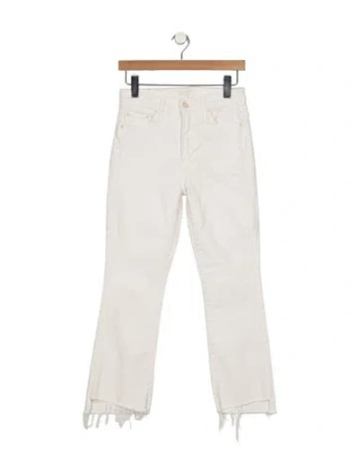 Pre-owned Mother High-rise Flared Jeans In White