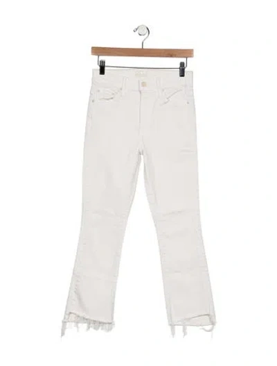 Pre-owned Mother High-rise Flared Jeans In White