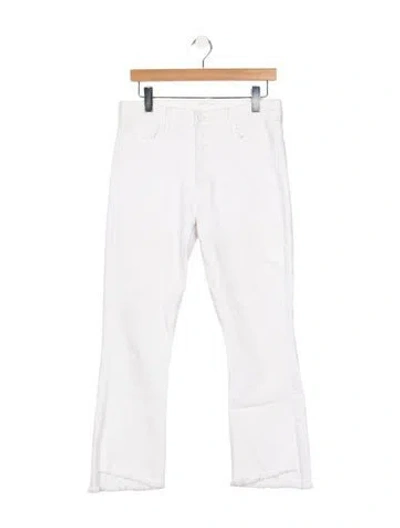 Pre-owned Mother High-rise Flared Jeans In White
