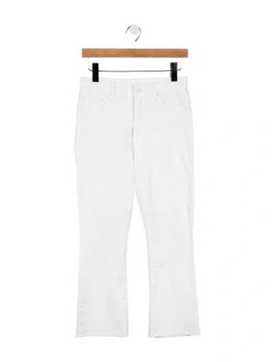 Pre-owned Mother High-rise Flared Jeans In White