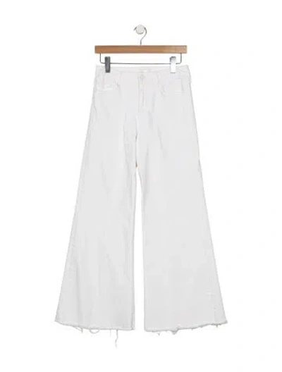Pre-owned Mother High-rise Flared Jeans In White