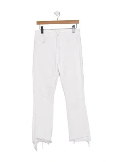 Pre-owned Mother High-rise Flared Jeans In White