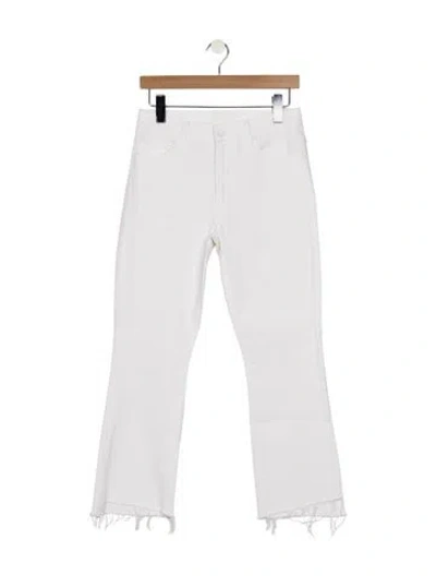 Pre-owned Mother High-rise Flared Jeans In White